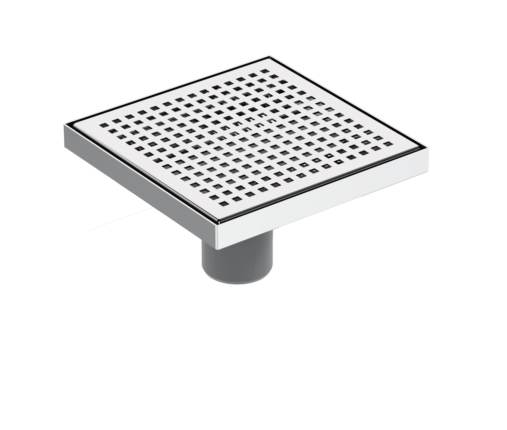 Maxiflow Square Series Legal Shower Channel Side Ø 50 Bottom 20x20 cm