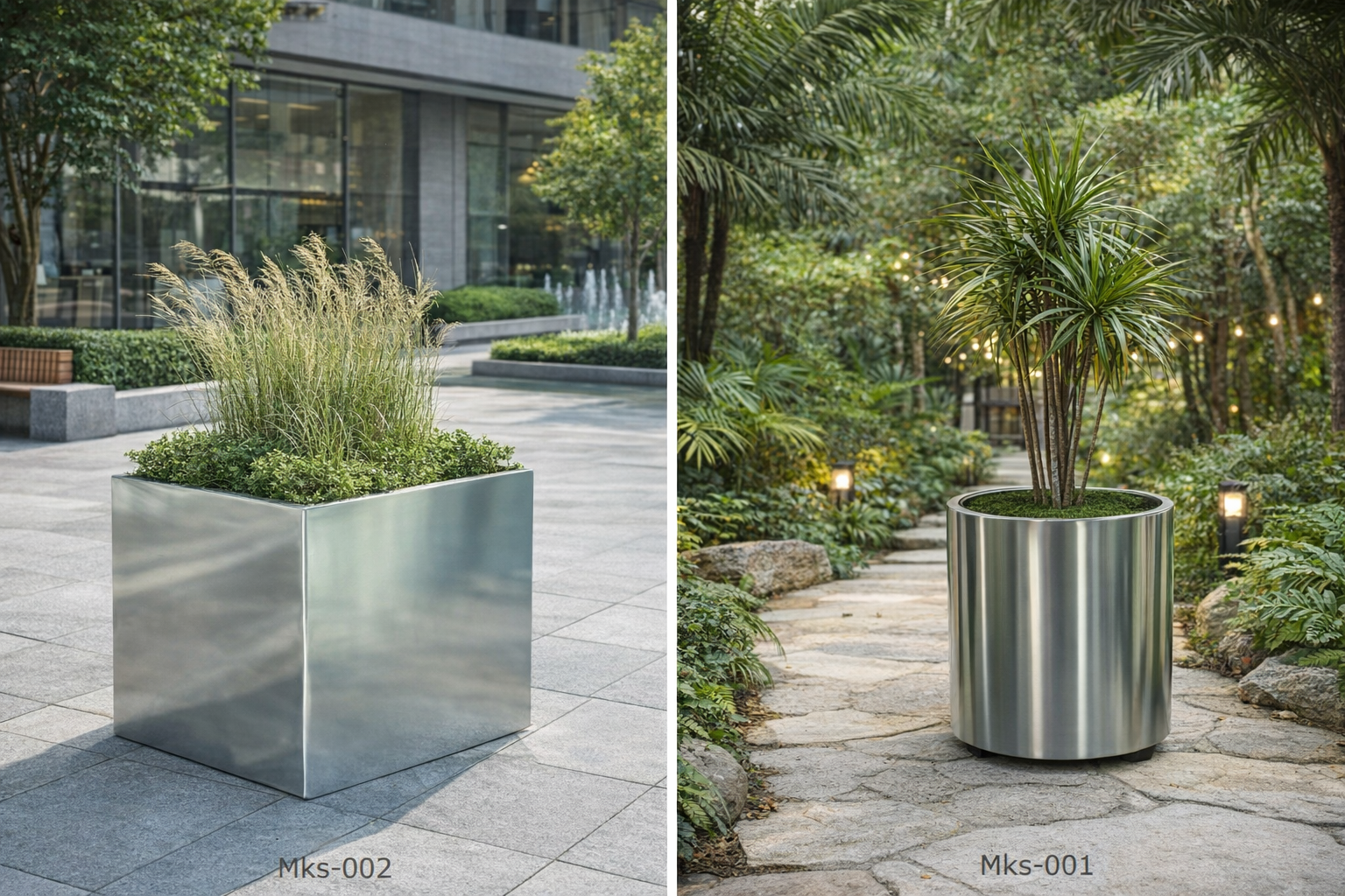 Cylindra Stainless Steel Planter
