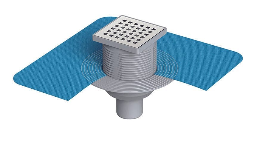 Insulation Compatible Floor Drains 140mm Membrane Ø 40 10X10