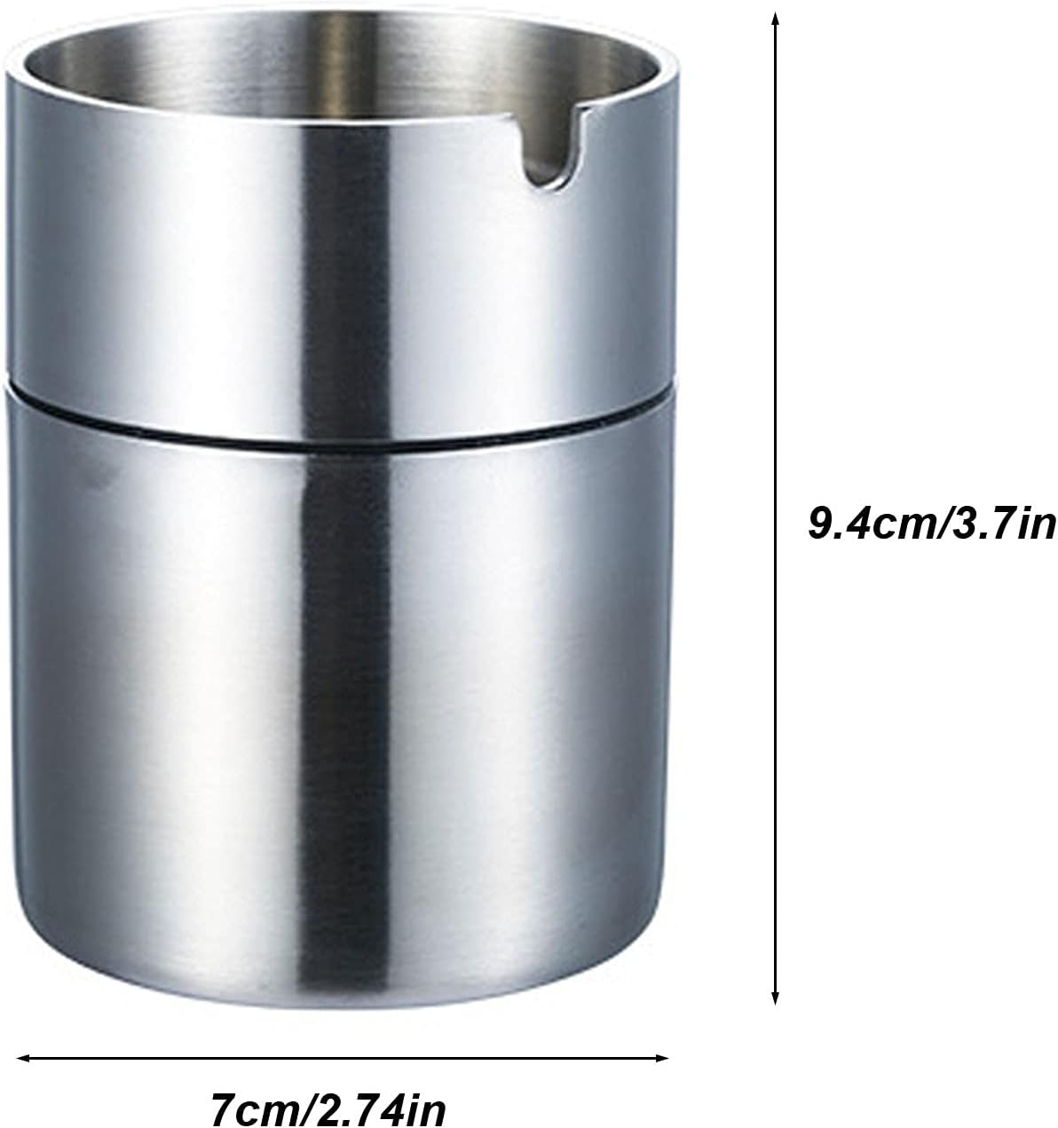 Maxiflow Stainless Decorative Ashtray - Suitable for Car (7×9.4 cm) - Image 3