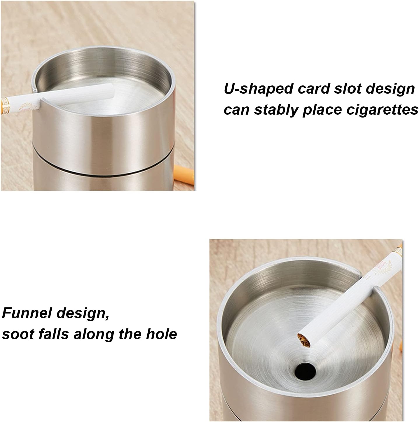 Maxiflow Stainless Decorative Ashtray - Suitable for Car (7×9.4 cm) - Image 4
