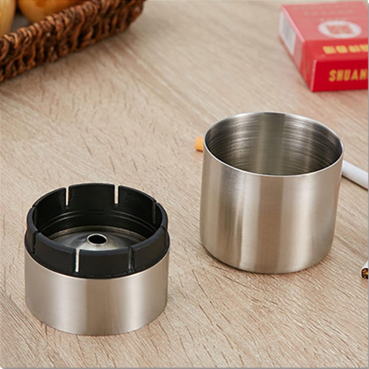 Maxiflow Stainless Decorative Ashtray - Suitable for Car (7×9.4 cm) - Image 2