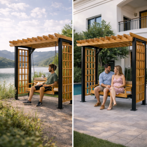 Swing Pergola – Decorative Outdoor Swing with Pergola Roof
