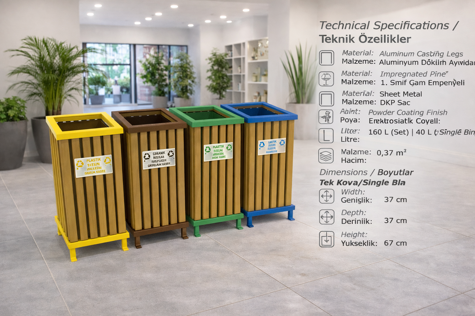 ColorFrame Outdoor Recycling Bin
