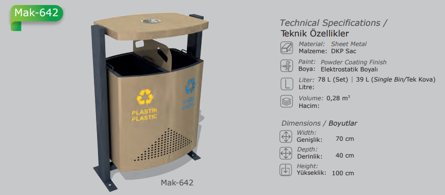 PanelTop Dual Recycling Bin - Image 2