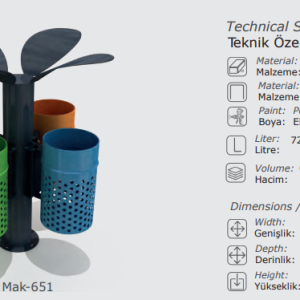 Alternative view of TreeForm Multi-Bin Recycling Unit