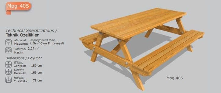 Traditional Wooden Picnic Table