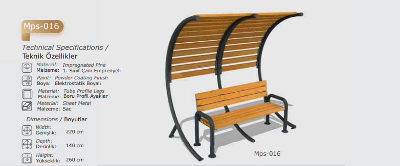 Curved Shade Bench Shelter β Contemporary Outdoor Seating - Image 2