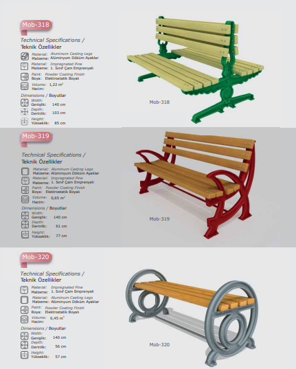 Classical Park Bench – Cast Iron Frame & Pine Wood Slats