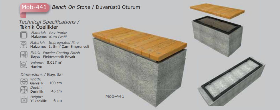Lithos Stone-Base Bench