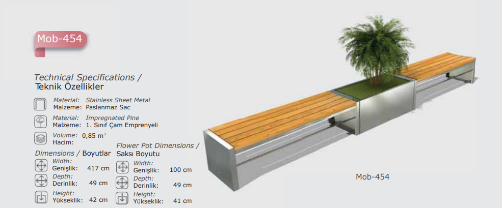 Axis Linear Planter Bench