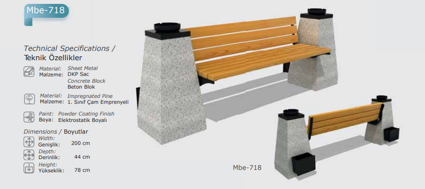 Solidra Concrete Urban Bench - Image 2
