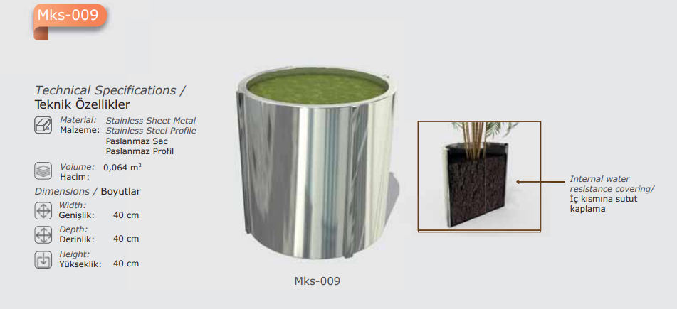 Inclina Stainless Steel Planter - Image 4