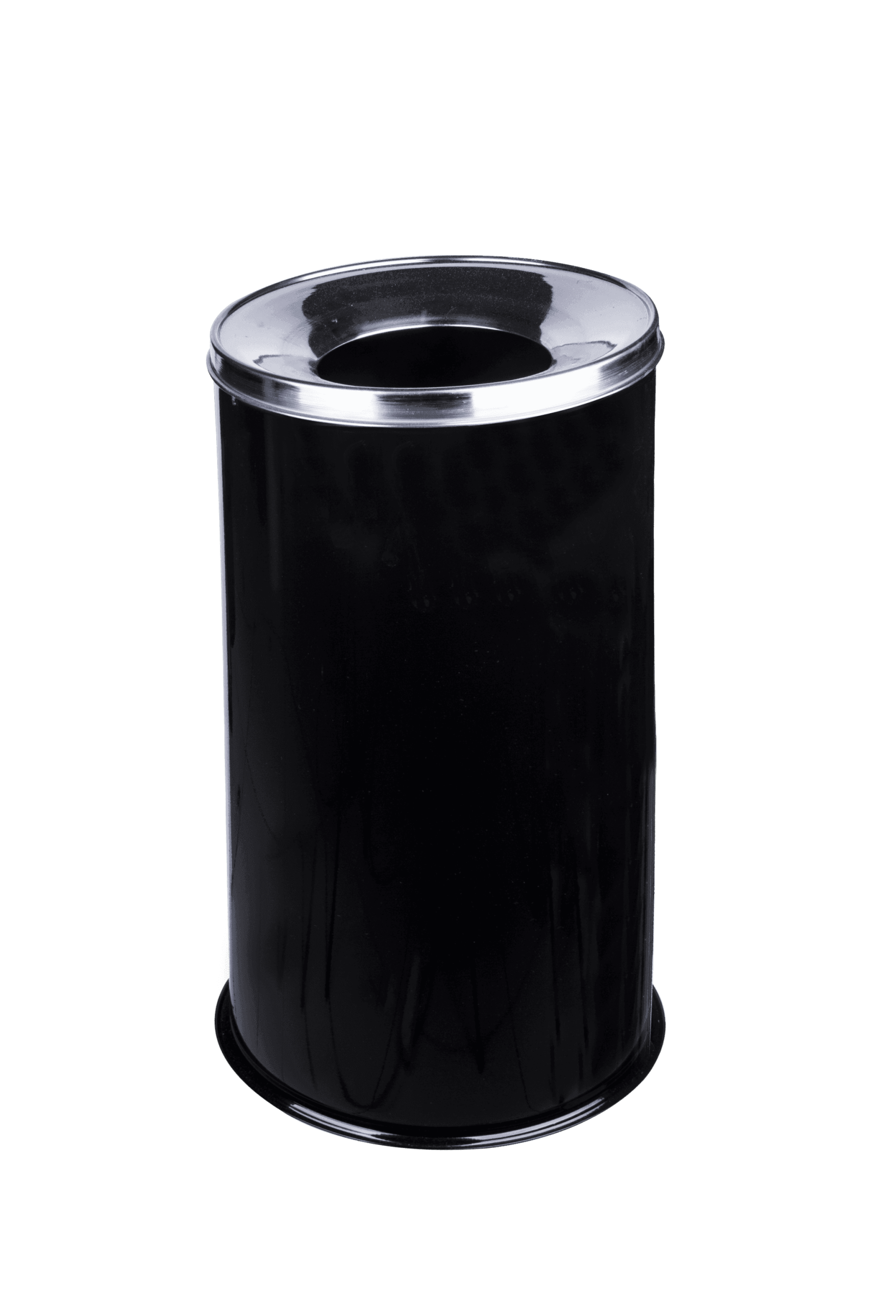 Maxiflow Flat Lid Stainless Steel Black Trash Can