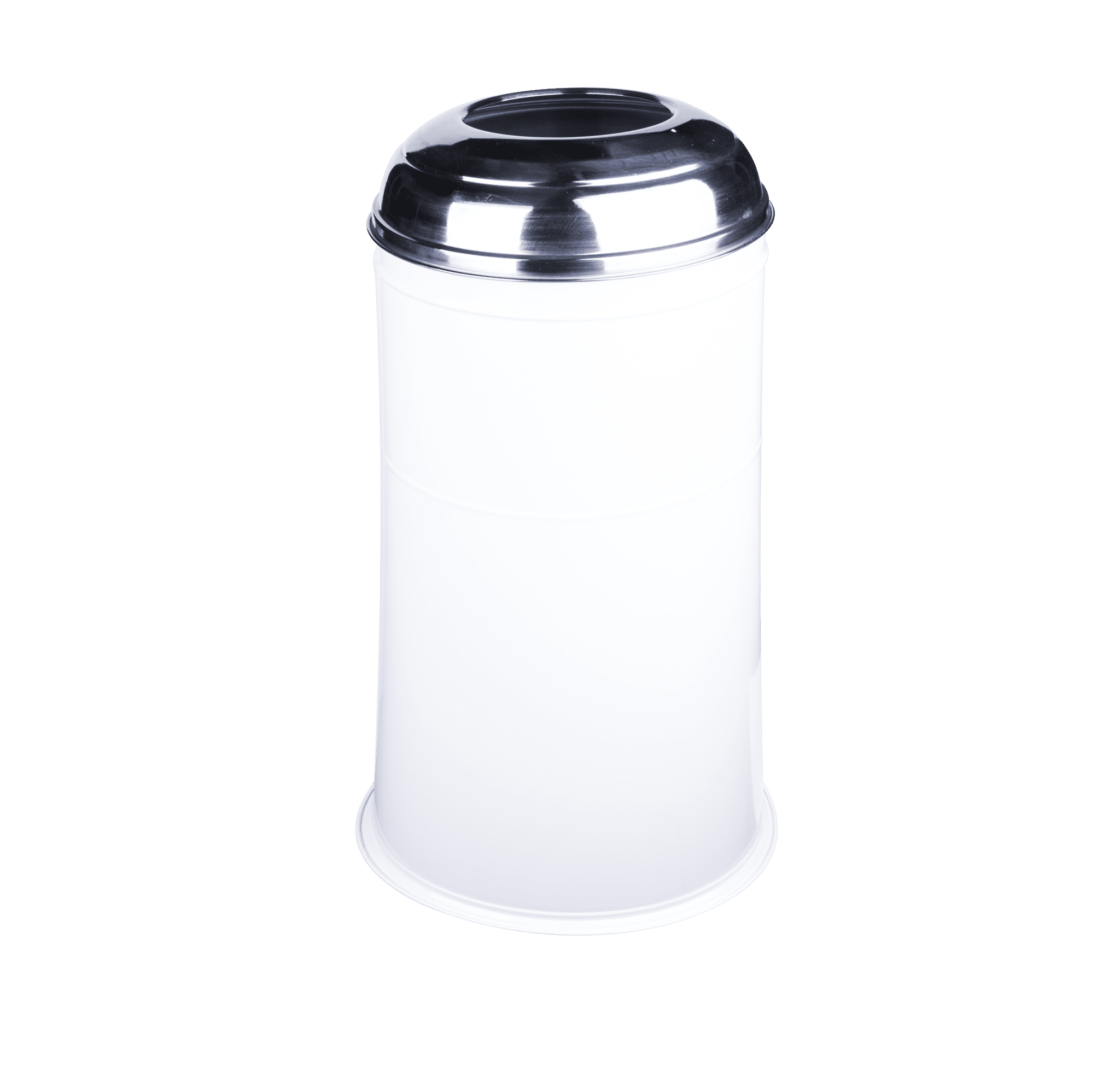 Maxiflow Stainless Steel White Trash Can with Bombe Lid