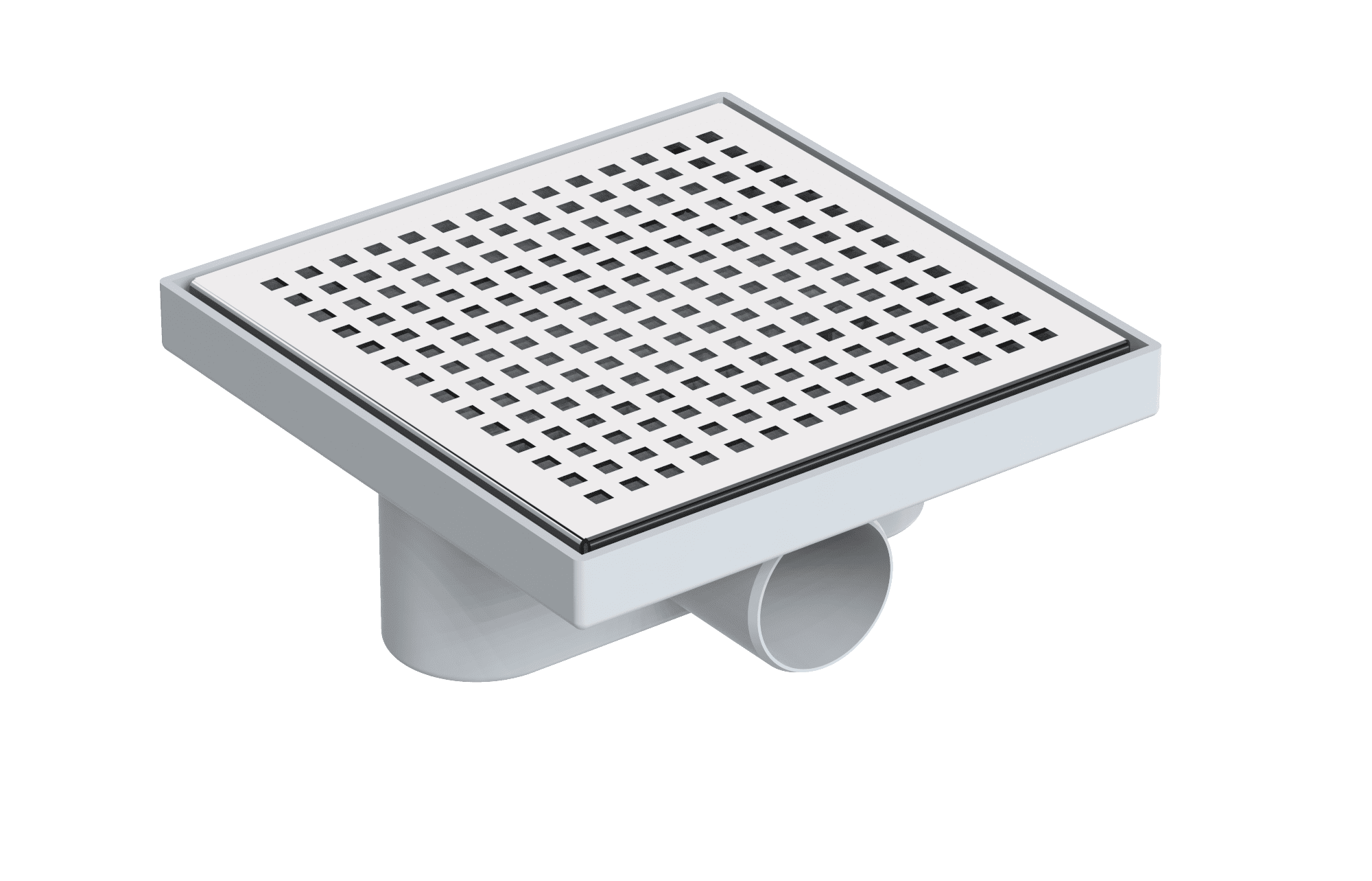 Maxiflow Square Series Shower Drain Side Ø 50 Outlet 20x20 cm
