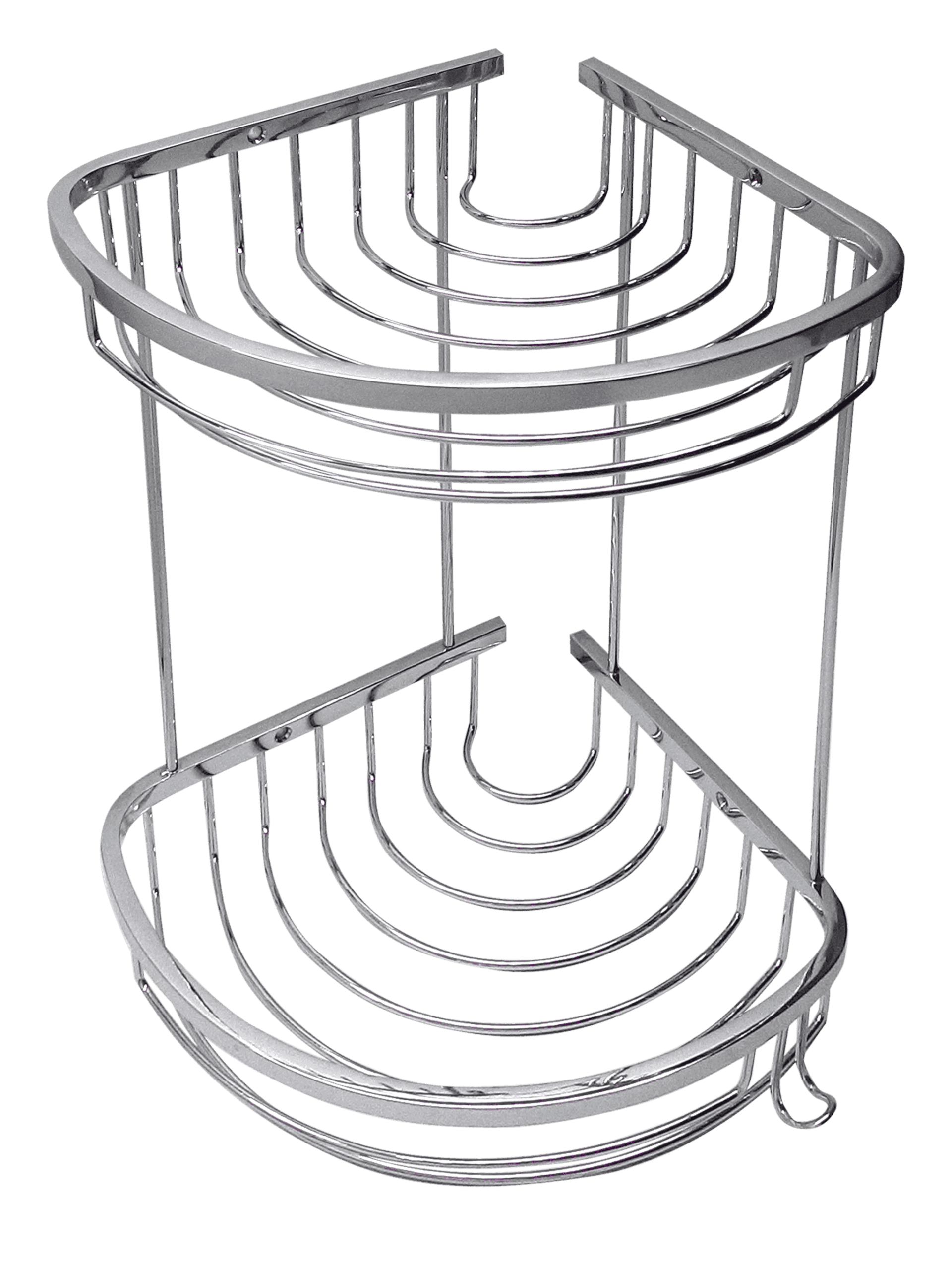 Maxiflow 2 Sponge Holder Corner Shelf Oval Chrome 19x19 cm