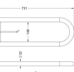 Alternative view of Maxiflow White Articulated Grab Bar for Disabled