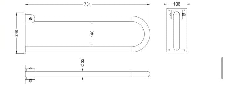 Maxiflow White Articulated Grab Bar for Disabled - Image 2