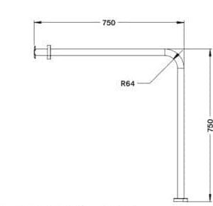 Alternative view of Maxiflow Floor to Wall Grab Bar for Disabled