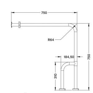Alternative view of Maxiflow Floor to Wall Cane Foot Grab Bar for Disabled