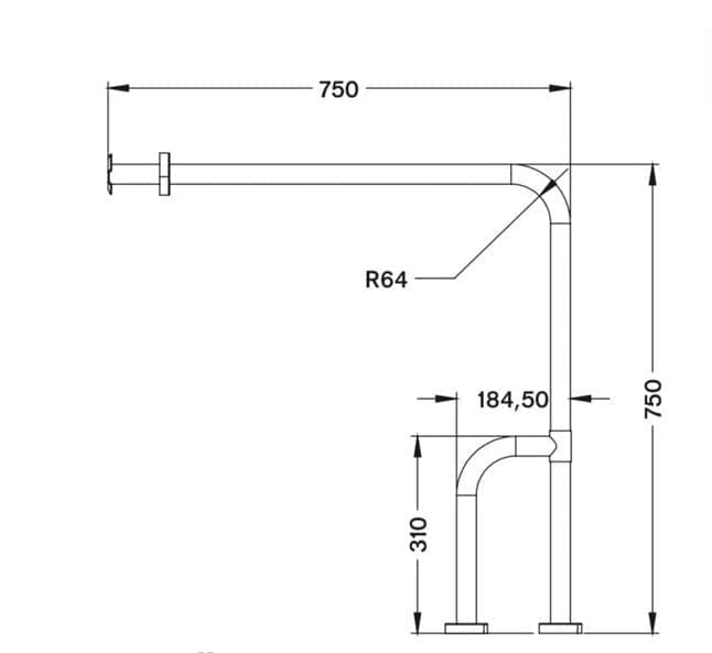Maxiflow Floor to Wall Cane Foot Grab Bar for Disabled - Image 2
