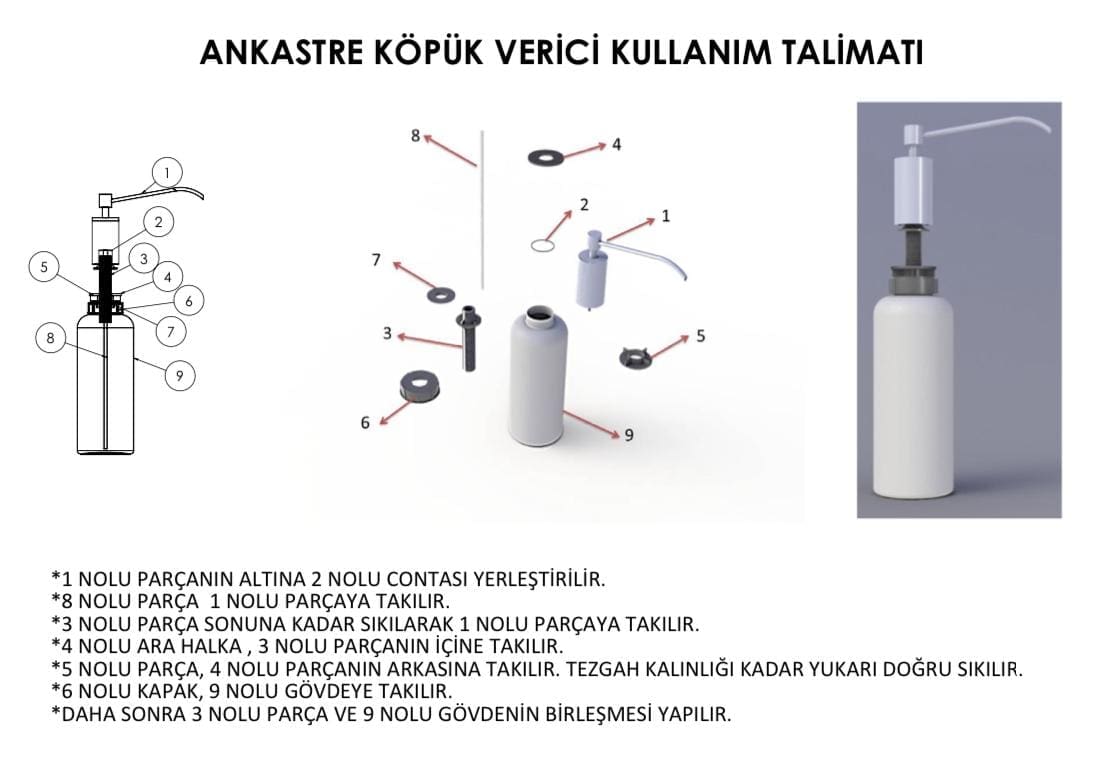 Built-in liquid soap dispenser 1000 ml Foaming - Image 2