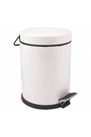 Maxiflow Pedal Standard Trash Can White Painted 16 Liters