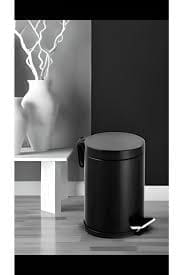 Alternative view of Maxiflow Pedal Standard Trash Can Black Painted 5 Liter