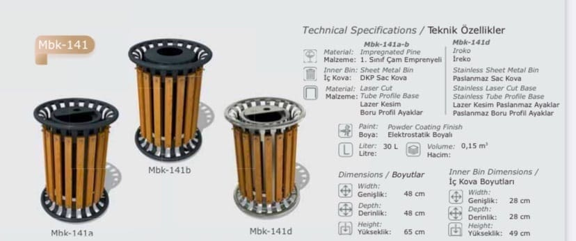 Mbk-141 Outdoor Dustbin