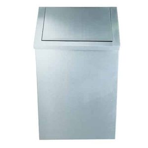 Maxiflow Stainless Steel Dustbin with Swinging Lid 36 Liters