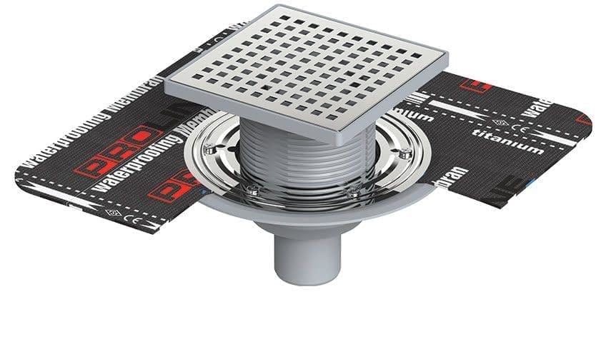 Insulation Compatible Floor Drains 210mm Membrane Ø 70 15X15