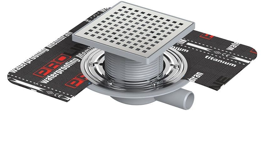 Insulation Compatible Floor Drains 210mm Membrane Ø 40 15X15