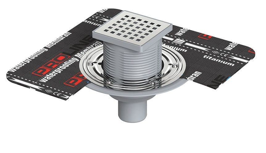 Insulation Compatible Floor Drains 210mm Membrane Ø 40 10X10