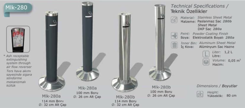 Product Spotlight: Mlk-280 Mechanism Outdoor Ashtray - Premium Ashtrays for UAE