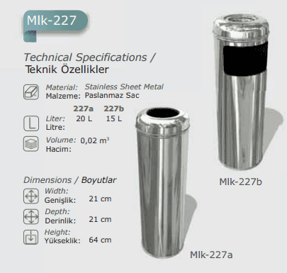Why Malls in UAE Choose MLK-227 Stainless Steel Sheet Waste Bin Seri