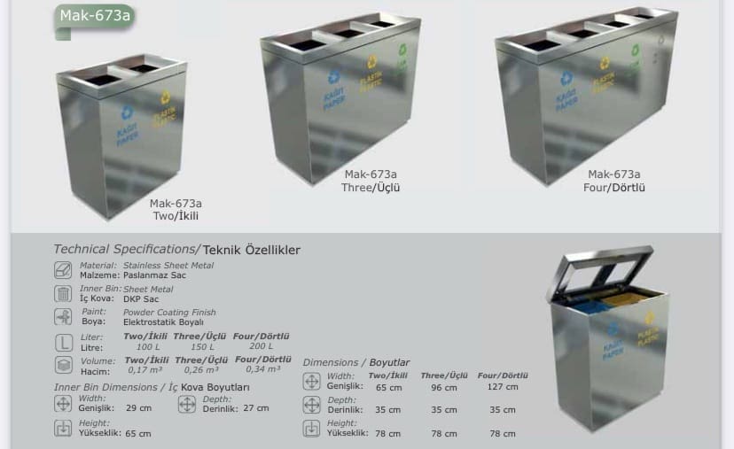 MAK-673A Stainless Multi-Compa vs Eco-Friendly Recycling Waste B: Be