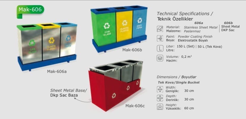 Product Spotlight: MAK-605 Recycling Bin Set - Premium Recycling Waste Bins for UAE