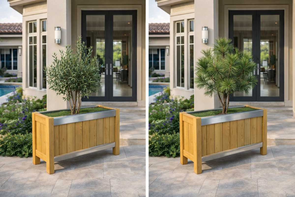 TimberLine Rectangular Planter vs Vertisculpt Slim Decorative Pl: Be