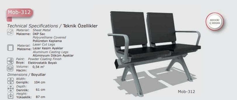 Why Hospitals in UAE Choose Mob-312 Indoor Double Metal Sofa Set for
